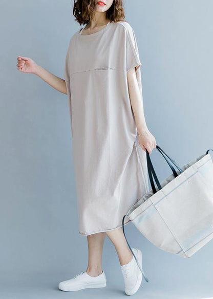 Boho Khaki Short Sleeve Cotton Summer Dresses