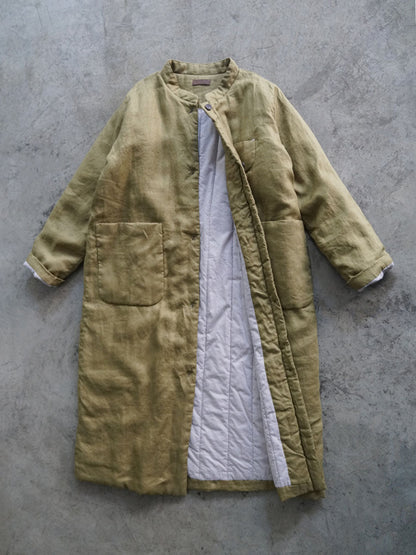 Women Winter Casual Button Pocket Solid Padded Coat