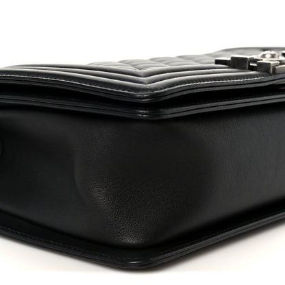 Lambskin Quilted Medium Boy Flap Black