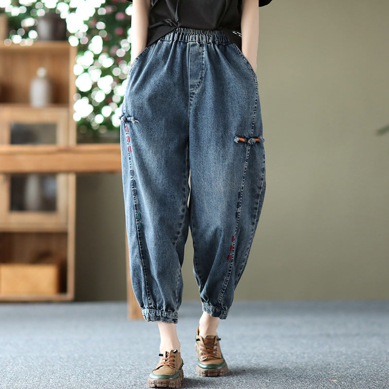 Women  Cotton Denim Casual Loose Jeans