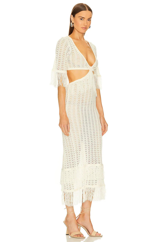 X Revolve Hanley Fringe Maxi Knit Dress