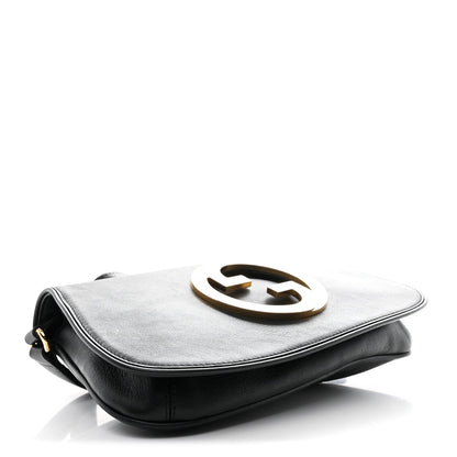 Roxy Calfskin Blondie Chain Shoulder Flap Bag Black
