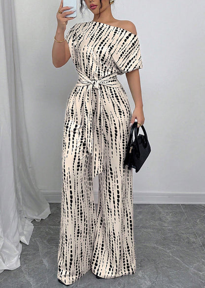 Boho Beige Cold Shoulder Print Cotton Long Dresses Summer