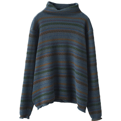 Vintage Cotton Knit Jacquard Turtleneck