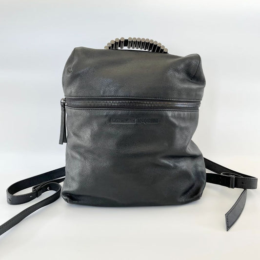 Alexander McQueen Black Leather Backpack