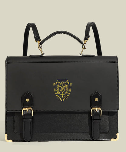 Style Black Large Capacity Faux Leather Backpack Bag