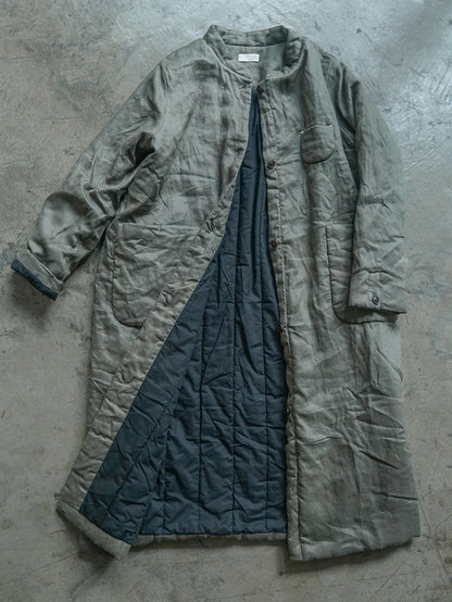 Women Winter Casual Button Pocket Solid Padded Coat