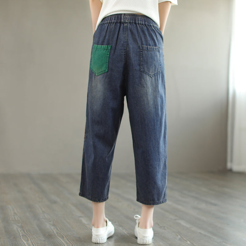 Summer Women Casual Loose Denim Harem Jeans
