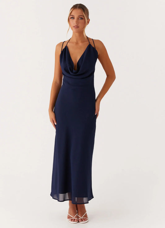 Clover Club Maxi Dress - Navy