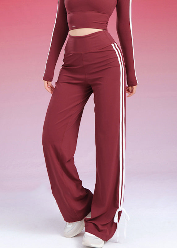 Fashion Red High Waist Bell Bottom Leggings