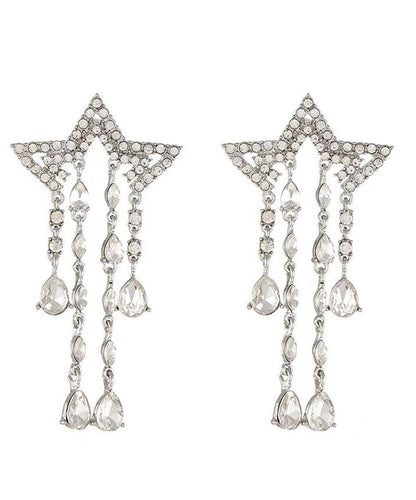 Tassel Earrings Women's Meteor Zircon Long Exaggerated