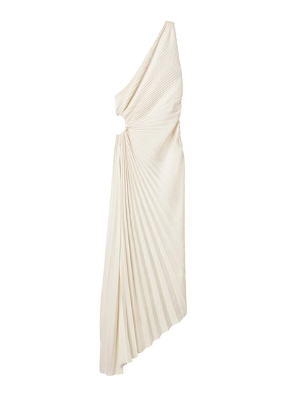 Delfina Satin Pleated Dress