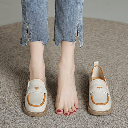 Women Casual Autumn Leather Flat Loafers