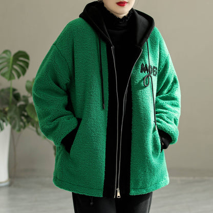 Winter Fashion Casual Berber Fleece Patchwork Coat