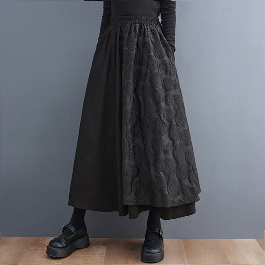 Loose Plus Size Stitching Design Skirt