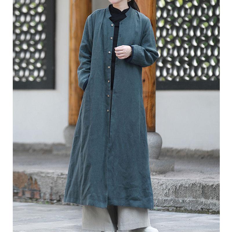 Autumn Loose Casual Cotton Linen Long Coat