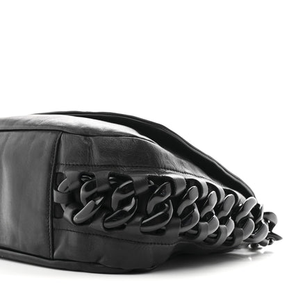 Calfskin Modern Chain Rhodoid Flap Black