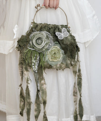 New Chinese Style Floral Butterfly Lace Tote Bag