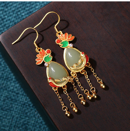 Court Style Tassel Retro Literary Earrings