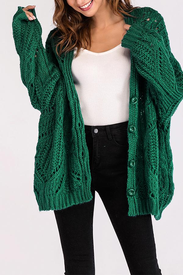 Solid Color V Neck Sweater