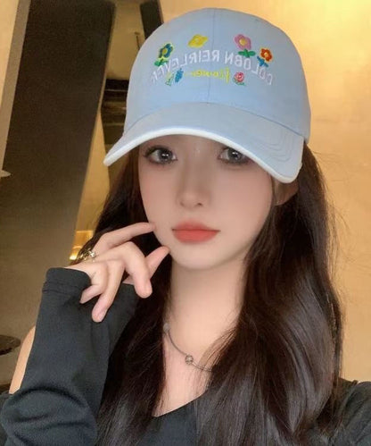 Stylish Red Embroidered Versatile Baseball Cap Hat