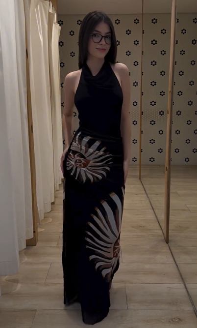 Sexy Sleeveless Halter Printed Dress