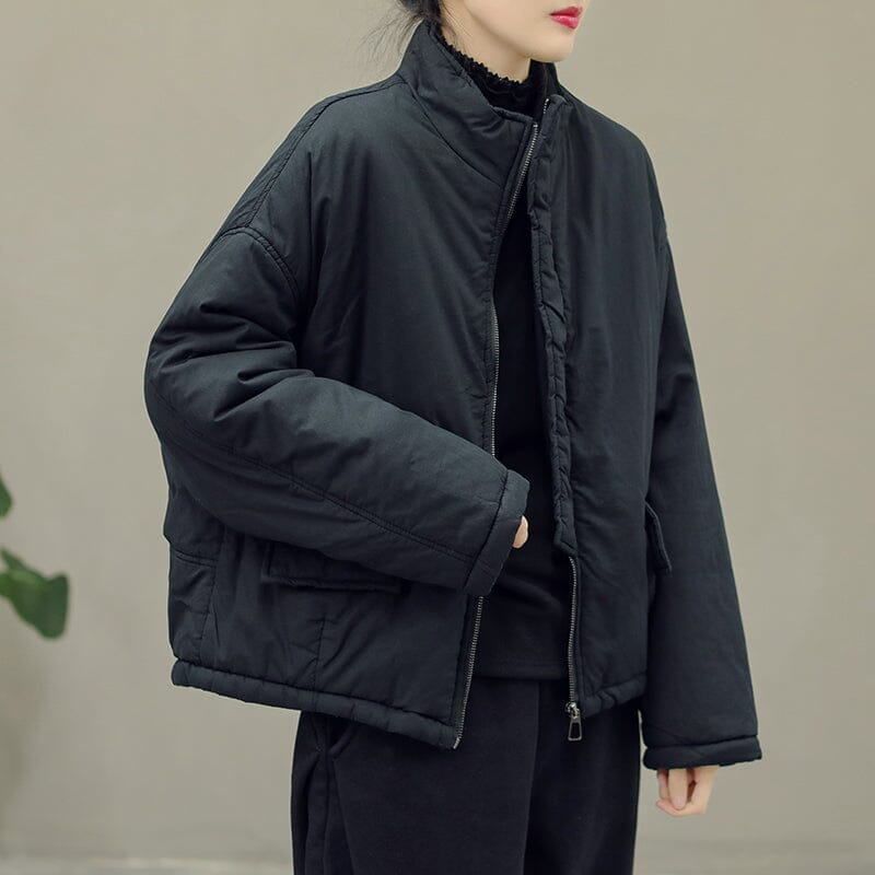 Women Retro Casual Loose Quilted Coat