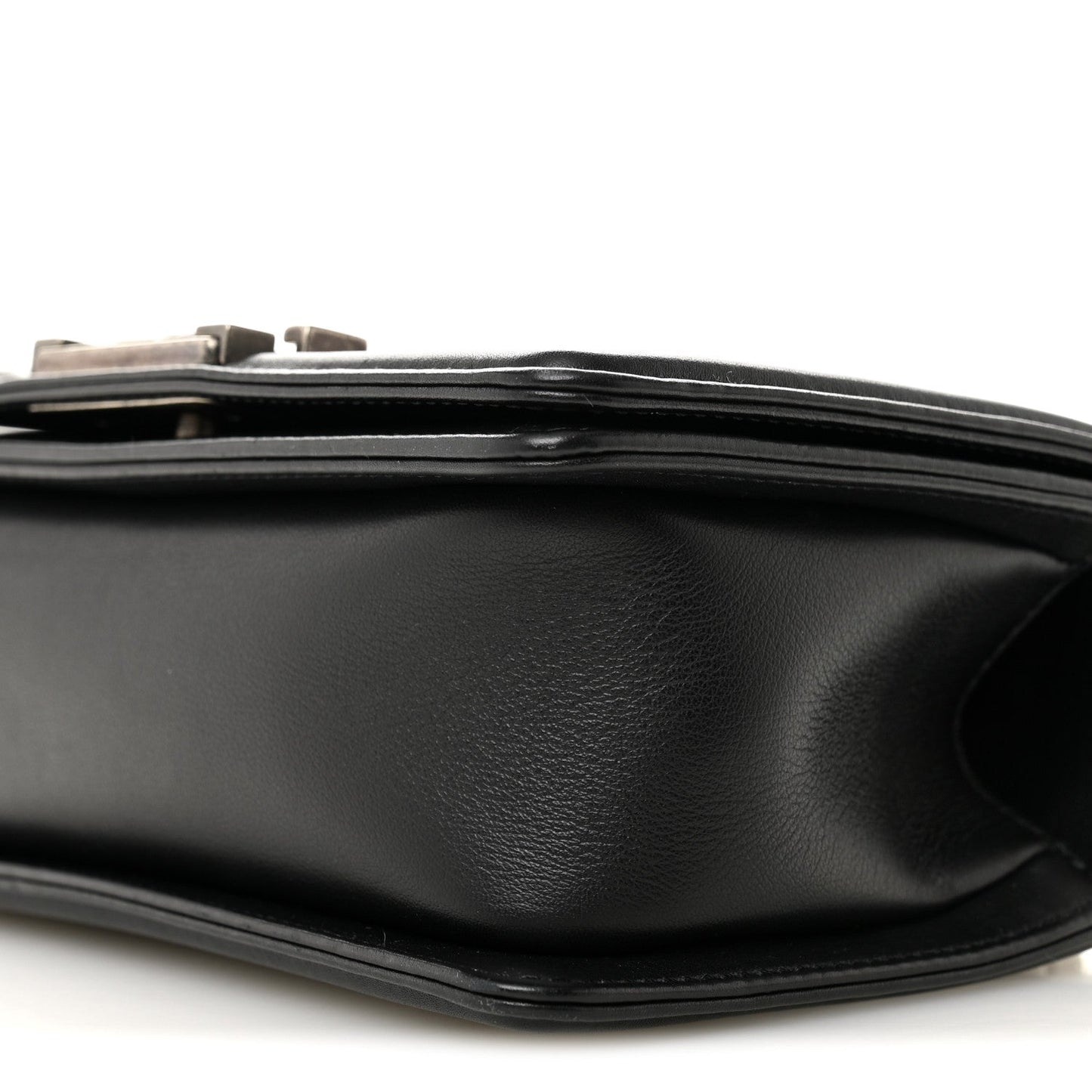 Lambskin Quilted Small Boy Flap Black