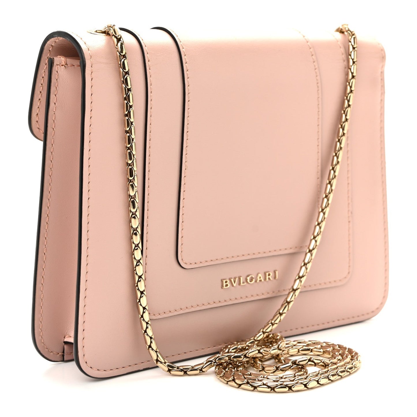 Calfskin Small Serpenti Forever Snake Strap Crossbody Bag Light Pink