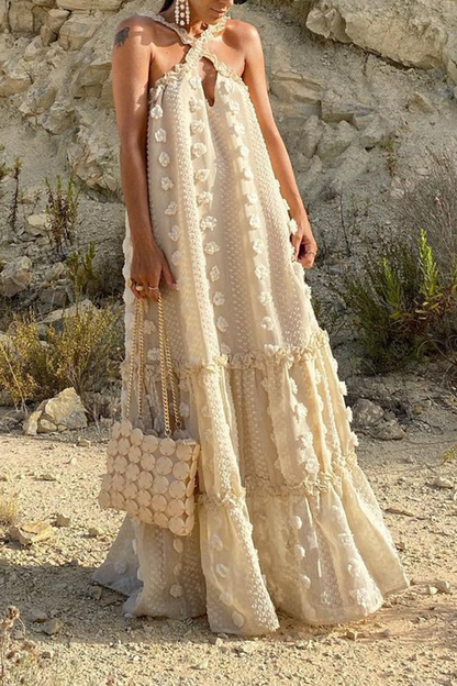 Fashion Solid Halter Cake  Dresses(6 Colors)