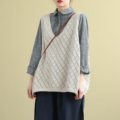 Women's Retro Loose Knitted Sweater Vest