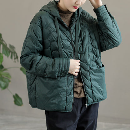 Women Winter Casual Loose Hooded Down Coat