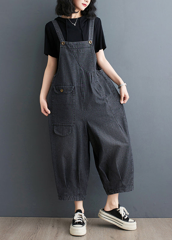 Casual Blue Oversized Denim Jumpsuits Summer