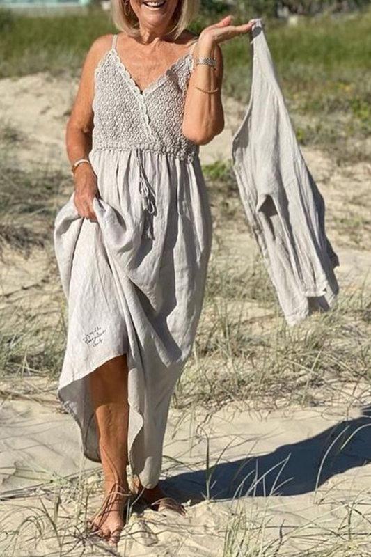 Casual Solid Split Joint Spaghetti Strap Straight Dresses