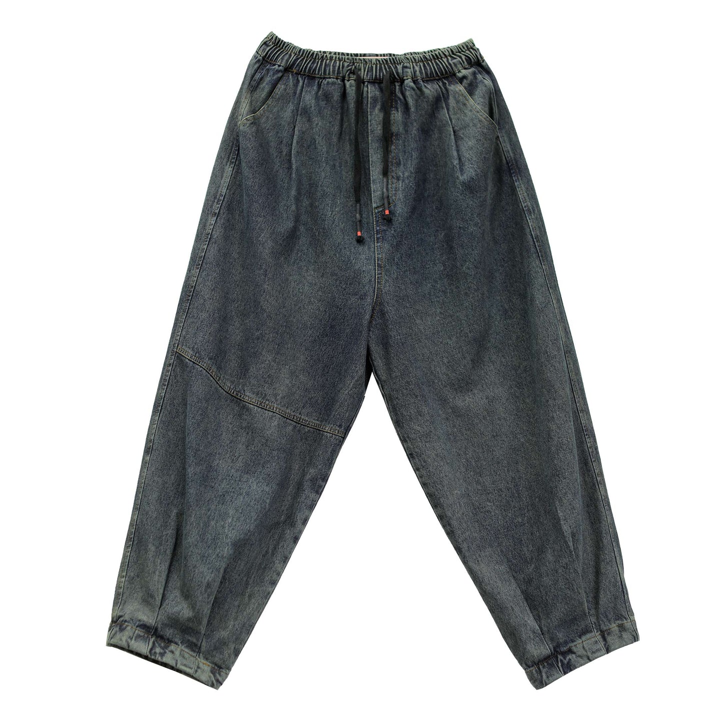 Women Autumn Loose Patchwork Cotton Jeans
