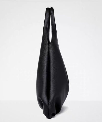 Organic Black Solid Durable Large Capacity Faux Leather Shoulder Bags