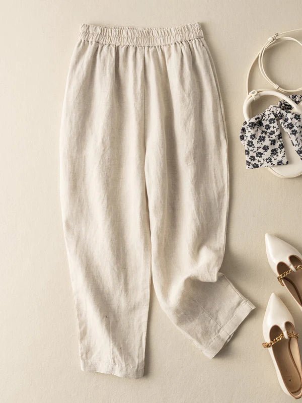Pure Color Casual Linen Harem Pants