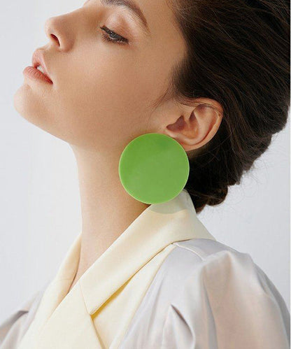 Stylish Red Rotundity Acrylic Stud Earrings
