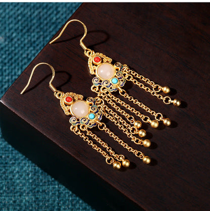 Literary Vintage Tassel Earrings