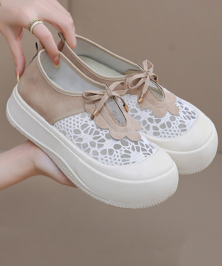 Black Casual Splicing Breathable Mesh Platform Flat Feet Shoes