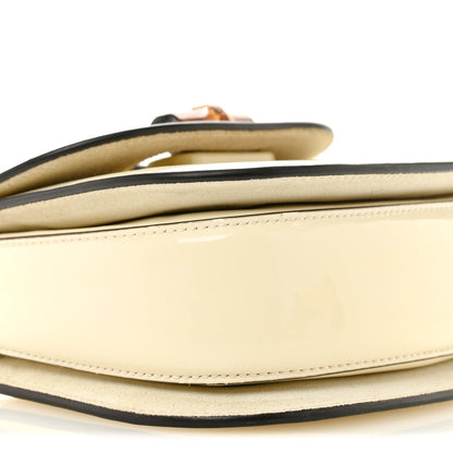 Patent Crystal Mini Bamboo 1947 Top Handle Chain Bag White