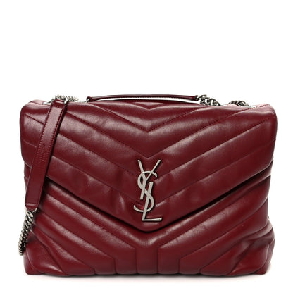 Calfskin Y Quilted Monogram Medium Loulou Chain Satchel Palissandre