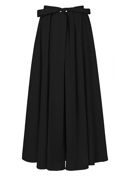 Black Pockets Solid Cotton Summer Skirts High Waist