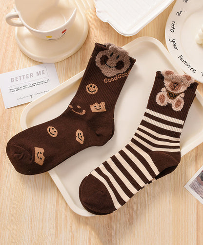 Autumn Winter Korean Versatile Jacquard Crew Socks