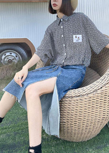 Classy Blue Cozy asymmetrical design Skirts Denim Casual