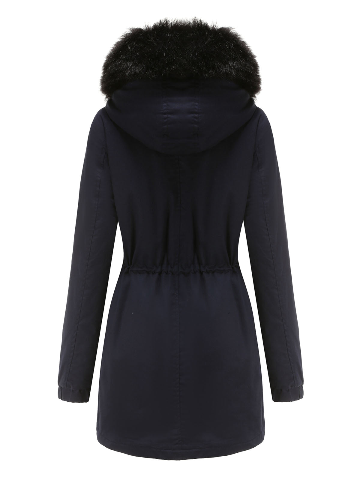 Women's Parka Coat Street Plush Winter Hoodie Coat Solid Color Oversized Fur Warm Coat
