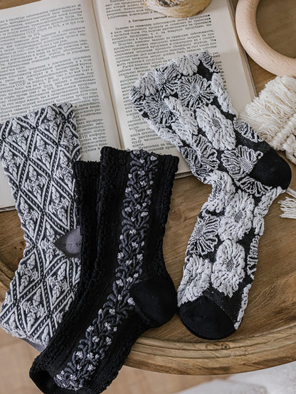 3 Pairs Winter Court Style Lolita Women Socks