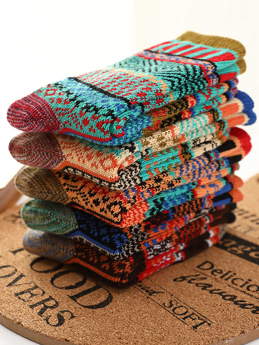 Female Knitted Casual Vintage Thick Warm Socks