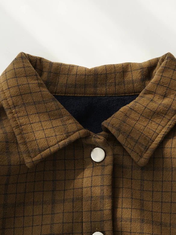 Vintage Loose Plaid Print Single Breasted Coat