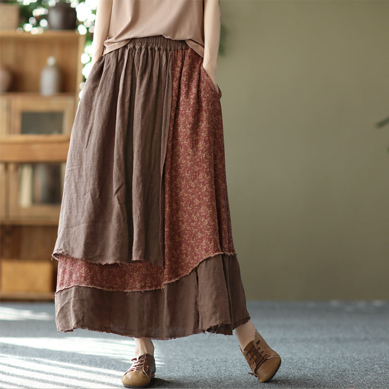 Vintage Heavy Industry Irregular Print Skirt